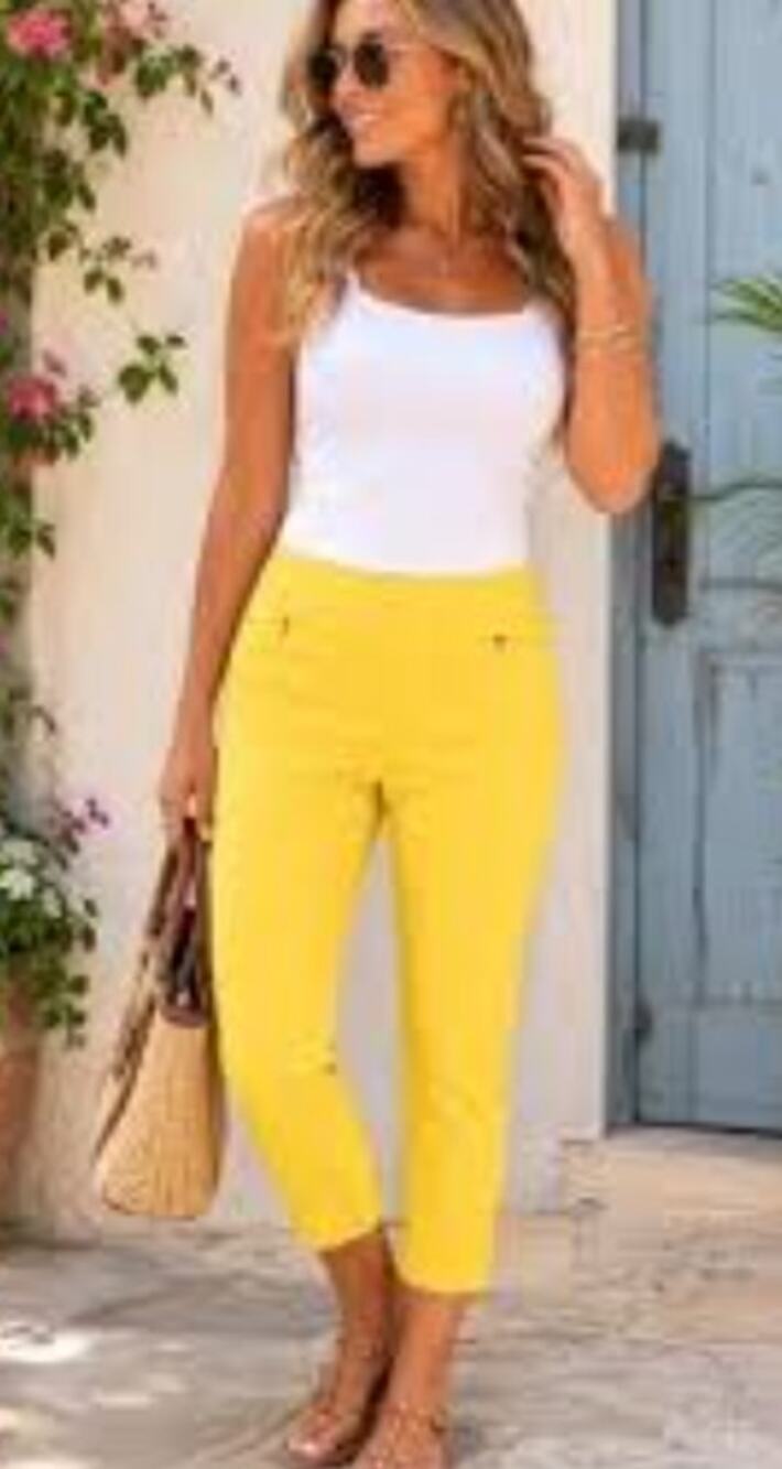 Jules & Leopold Cropped Yellow Pants sz S